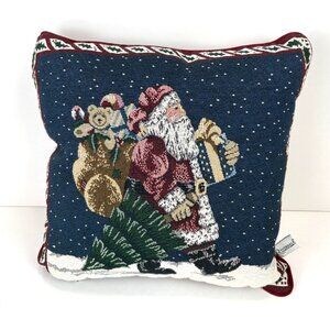 Riverdale Santa Claus Tapestry Throw Pillow 16”x16”‎ Christmas uSA VTG
